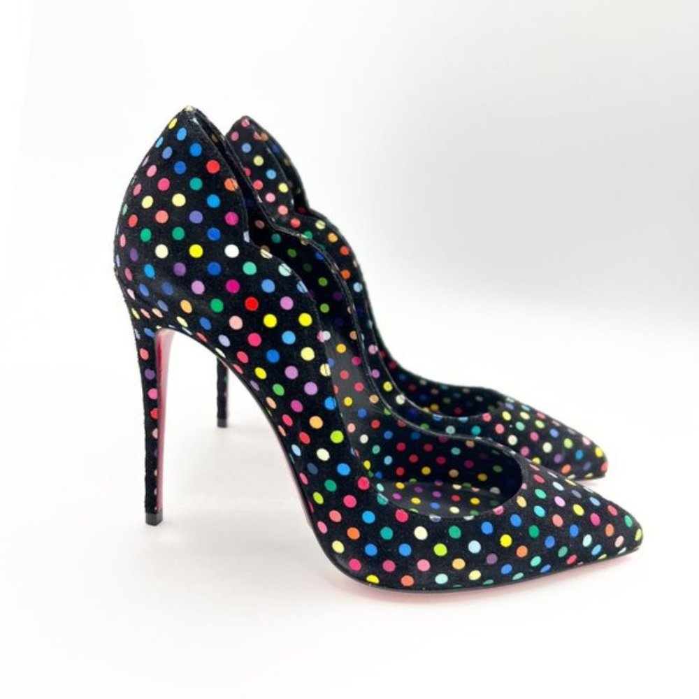 Christian Louboutin Polka Dot Hot Chick Leather Pumps - Picture 3 of 12